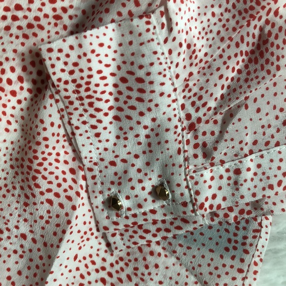 I. Madeline NWT red & white pattern button down - Picture 4 of 6